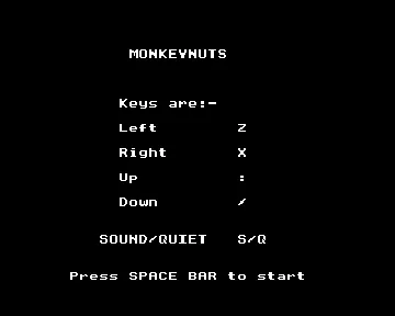 Monkeynuts (1988)(Bug-Byte) screen shot title